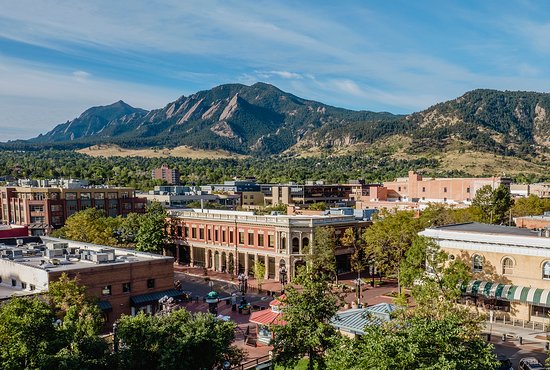 view of Boulder and foothills in the background