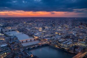 An Aerial view of London, England