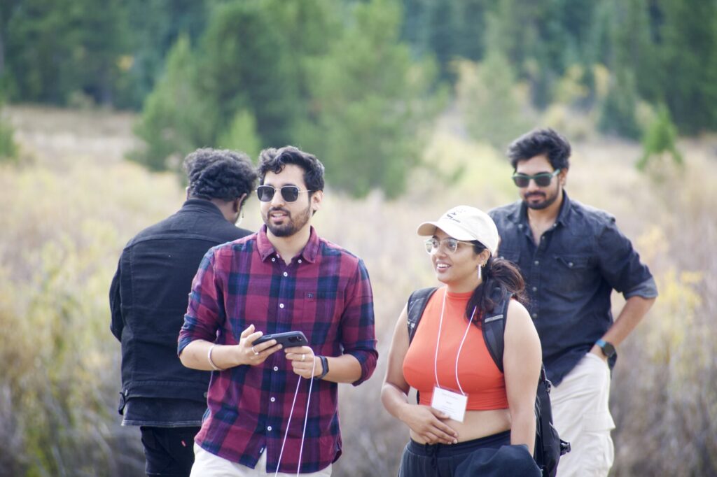 Two students at the CSU mountain campus