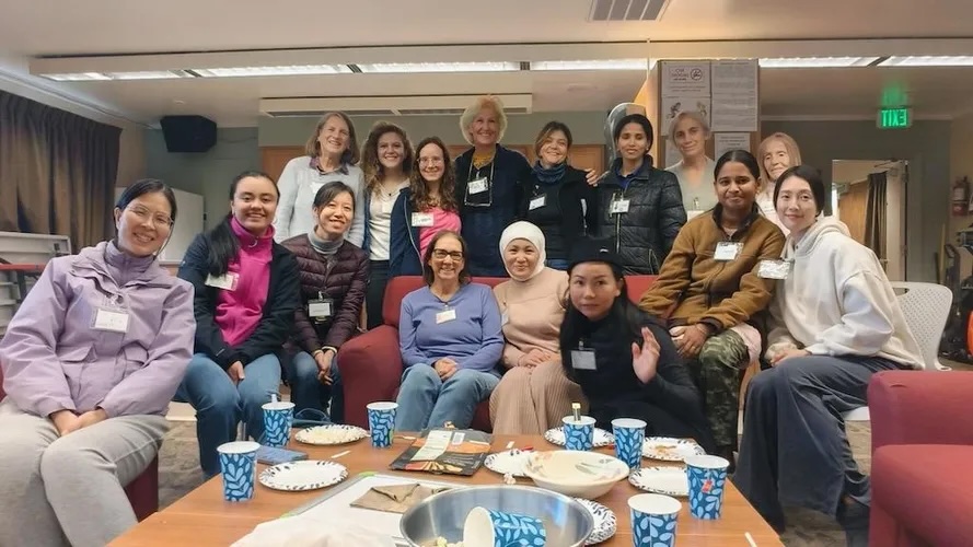 A group sits around a table