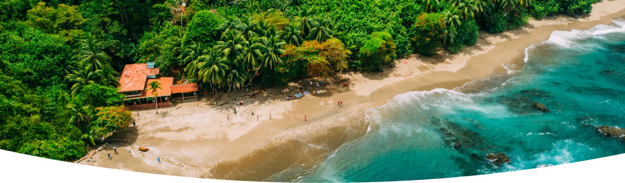 Aerial view of a beach 