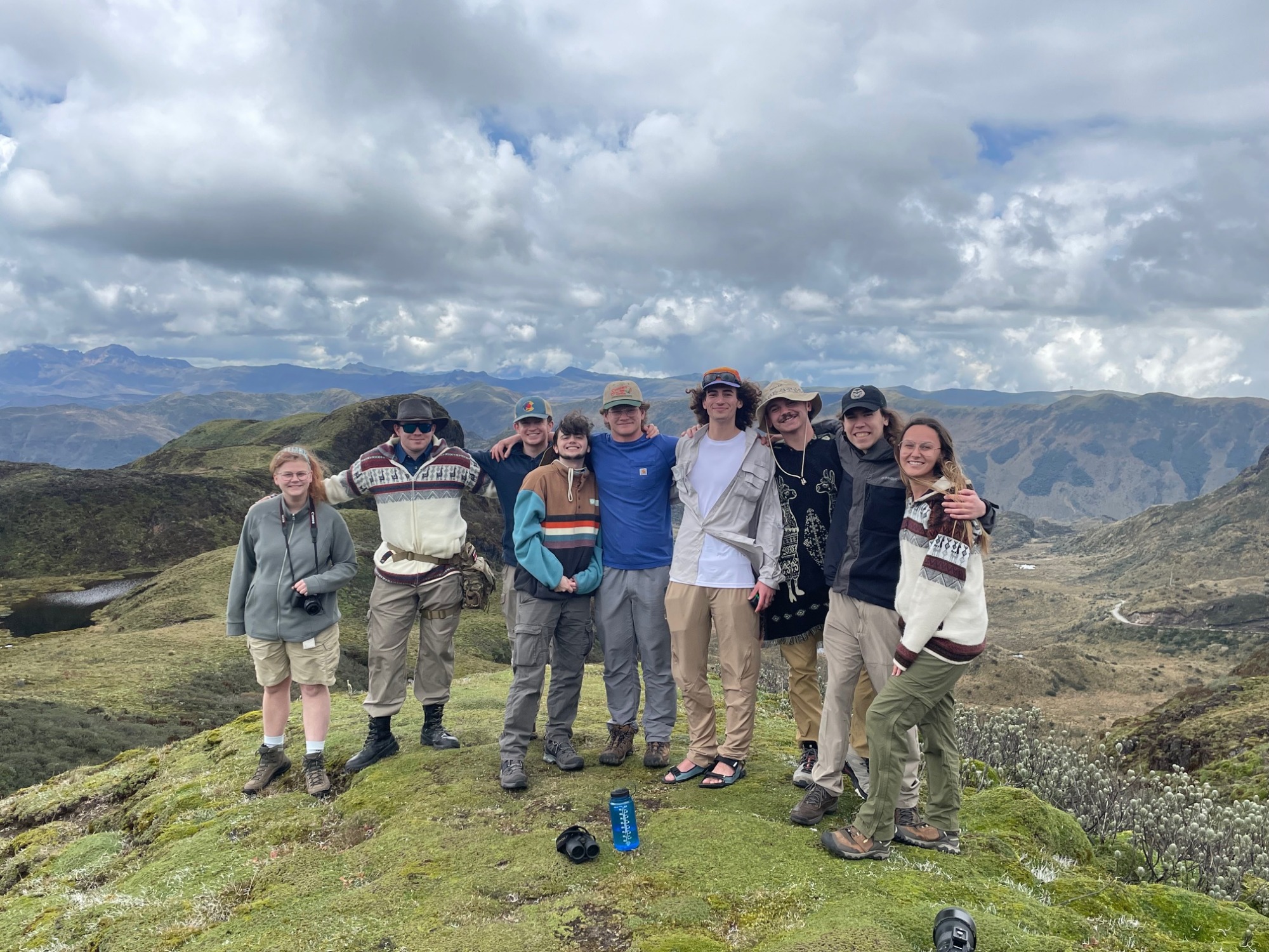 A group of students standing in front of a vista