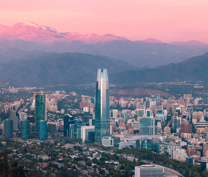 A skyline view of Santiago Chile